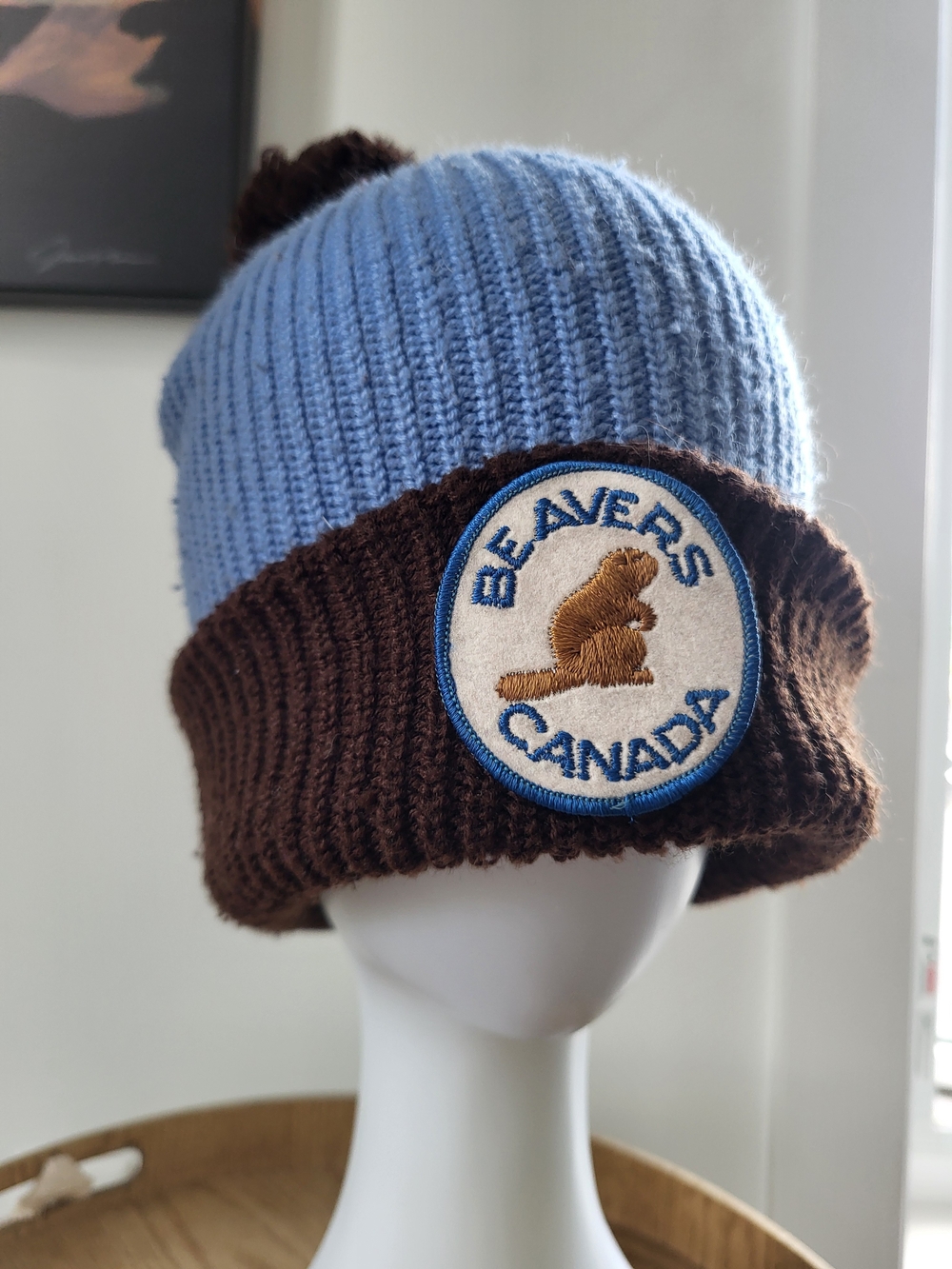 Vintage Beavers Canada Light Blue and Brown Toque